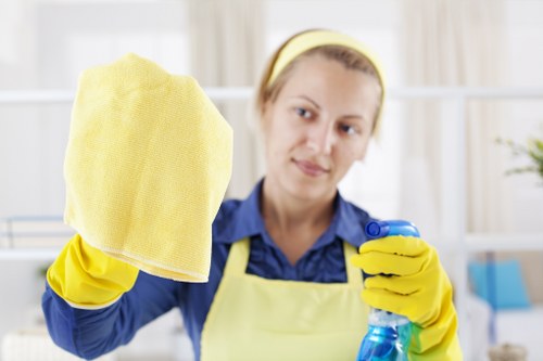 Carpet cleaning team using insured and careful working practices in a home setting